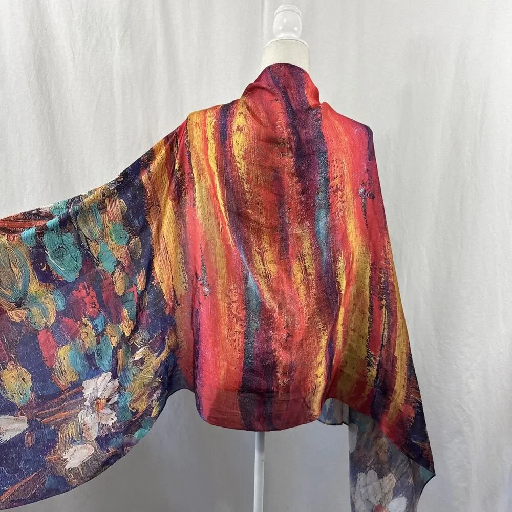 Unbranded Colorful Artsy Scarf Wrap Womens O/S Boho Festival Feminine